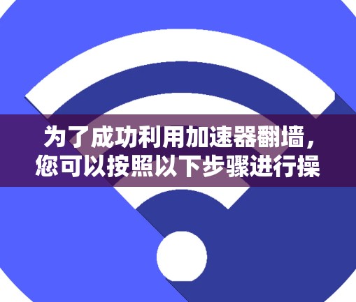 为了成功利用加速器翻墙，您可以按照以下步骤进行操作