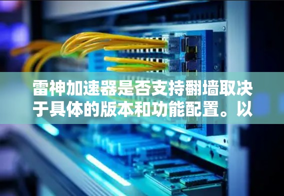 雷神加速器是否支持翻墙取决于具体的版本和功能配置。以下是一些关键点