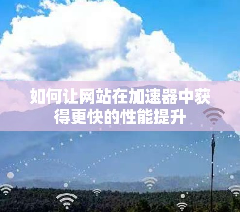 如何让网站在加速器中获得更快的性能提升