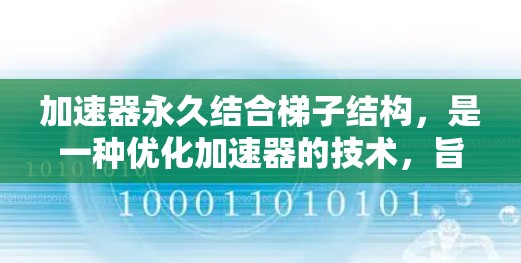 加速器永久结合梯子结构，是一种优化加速器的技术，旨在提高加速效果并使其长期稳定运行。以下是关于这种加速器的详细说明