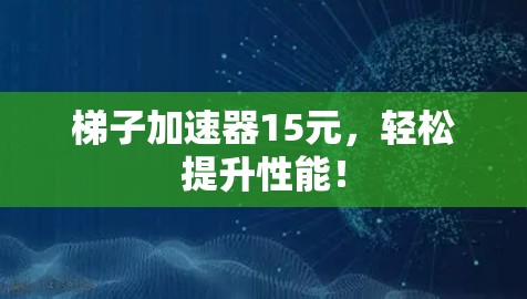 梯子加速器15元，轻松提升性能！