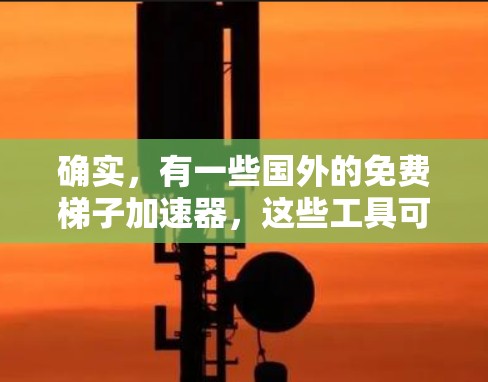 确实，有一些国外的免费梯子加速器，这些工具可以帮助您在一个没有广告的环境中，更快地完成任务或完成游戏。以下是一些常见的免费梯子加速器推荐，您可以根据自己的需求选择使用