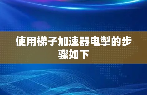 使用梯子加速器电掣的步骤如下
