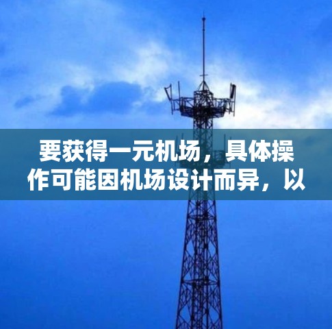 要获得一元机场，具体操作可能因机场设计而异，以下是一些通用的步骤和方法