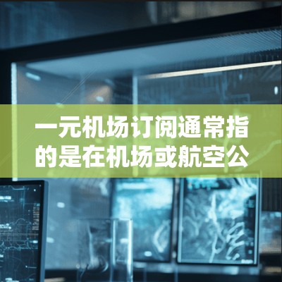 一元机场订阅通常指的是在机场或航空公司提供的交通服务订阅，价格通常较低，覆盖范围广，且服务高效。以下是常见类型和推荐