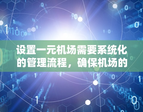 设置一元机场需要系统化的管理流程，确保机场的流畅运行和安全运行。以下是一个详细的步骤指南