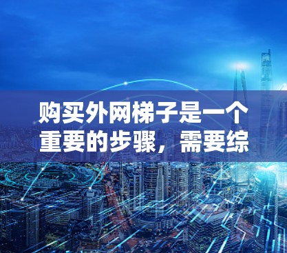 购买外网梯子是一个重要的步骤，需要综合考虑多个因素。以下是详细的购买指南