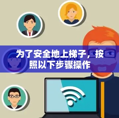 为了安全地上梯子，按照以下步骤操作