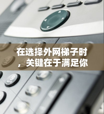 在选择外网梯子时，关键在于满足你的具体需求和预算。以下是根据你的需求和考虑因素的总结