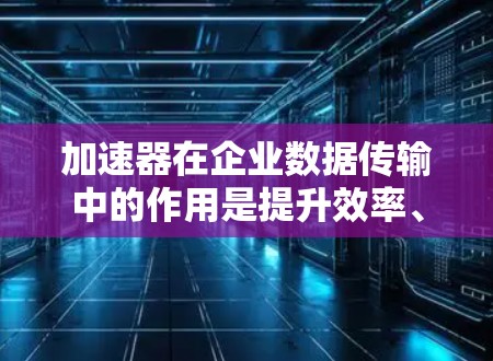 加速器在企业数据传输中的作用是提升效率、降低成本并增强竞争力的综合工具。以下是对加速器在企业数据传输中的作用的详细分析