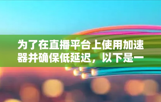 为了在直播平台上使用加速器并确保低延迟，以下是一些关键步骤和建议